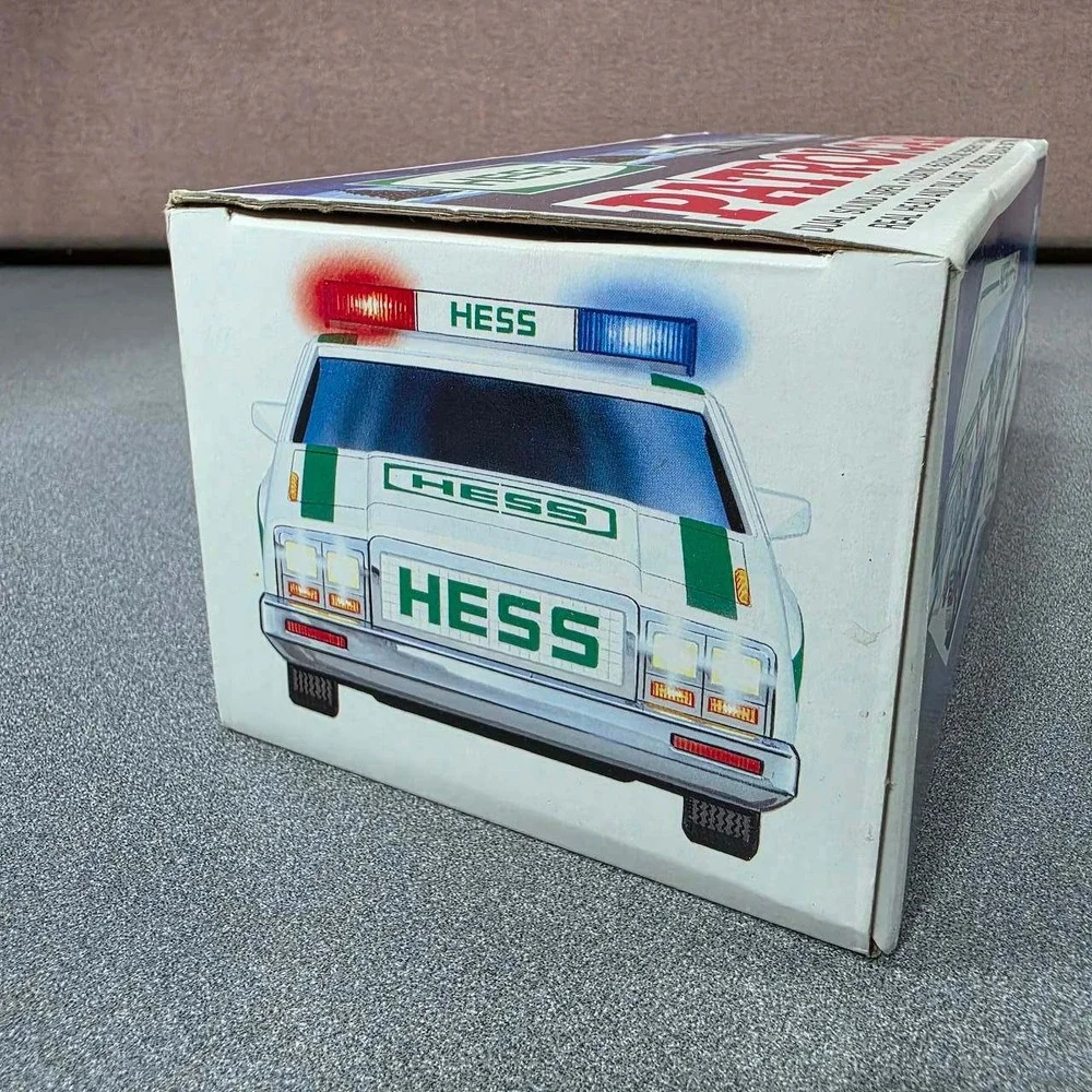 Hess Patrol Car Toy 1993 White Green Excellent Dual Siren Lights Flashers